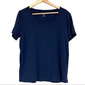 Navy Blue Soft Short Sleeve Stretch Summer Tee Shirt Top by Architect Size 1X
